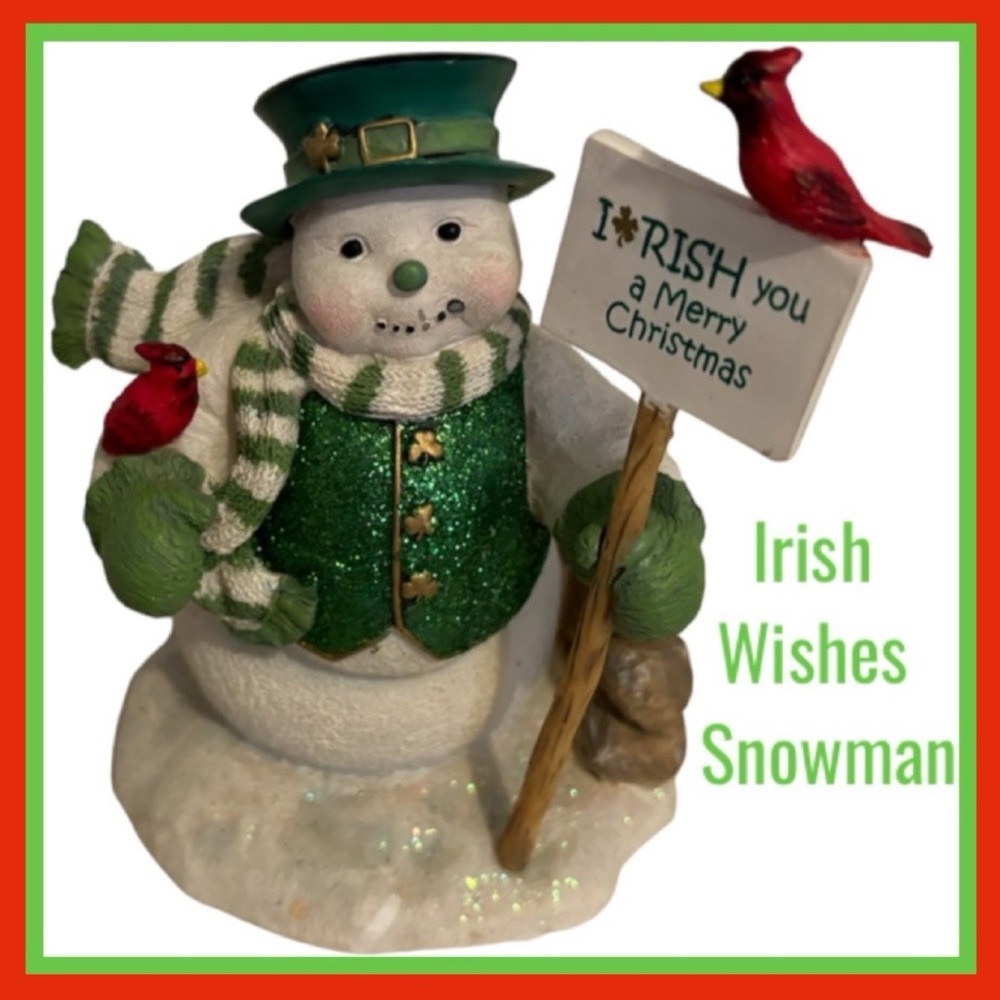 Irish Wishes Snowman Collection Hamilton Vintage Christmas Decoration Figurine